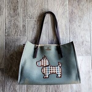 Spartina 449 Eliza Green Houndstooth Scottie Dog tote